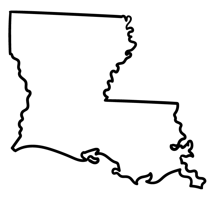 Outline of the state of Louisiana