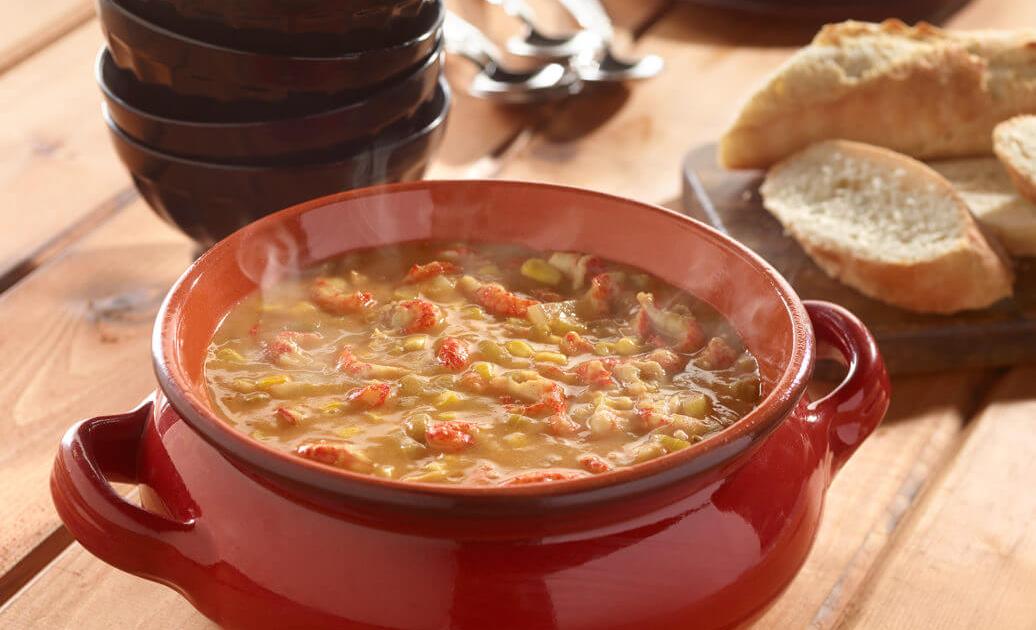 Crawfish and Corn Soup Louisiana Hot Sauce