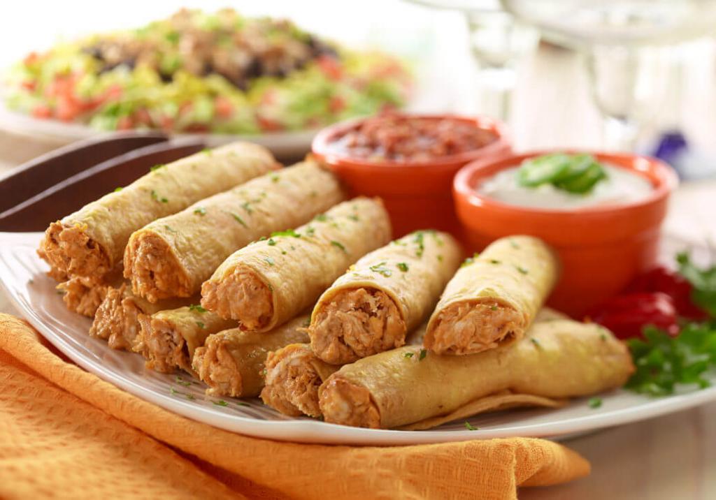 Spicy Chicken Taquitos Louisiana Hot Sauce