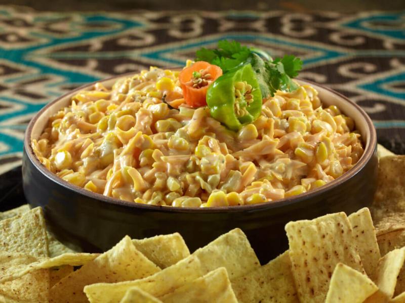 Roasted Corn & Green Chili Cheese Spread Louisiana Hot Sauce