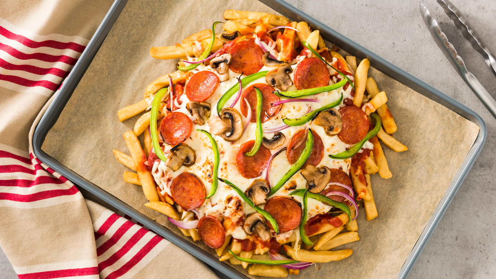 all-dressed-pizza-fries-louisiana-hot-sauce