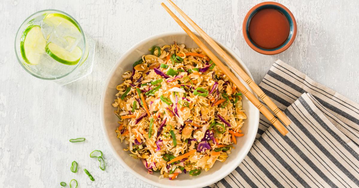 Crunchy Ramen Noodle Slaw - Louisiana Hot Sauce