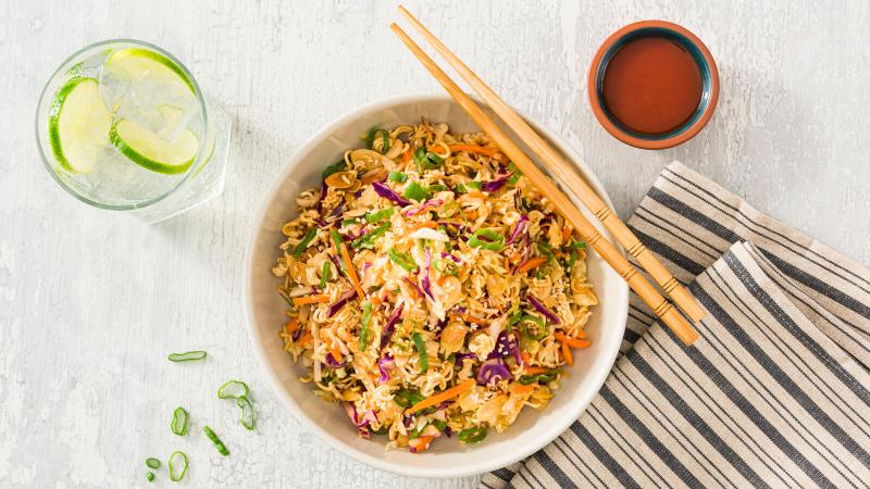 Crunchy Ramen Noodle Slaw - Louisiana Hot Sauce