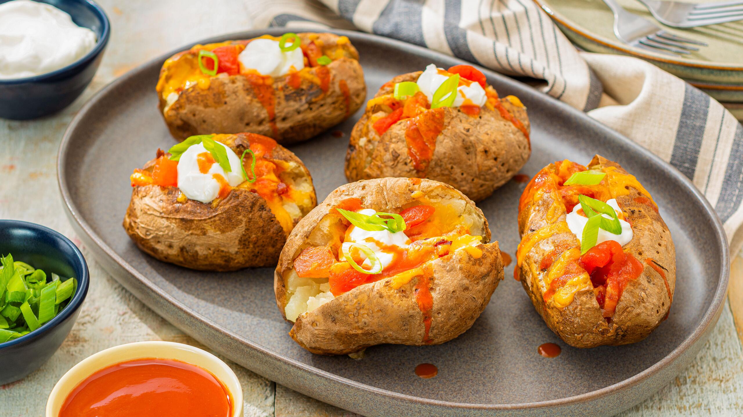 Loaded Twice-Baked Potatoes - Louisiana Hot Sauce