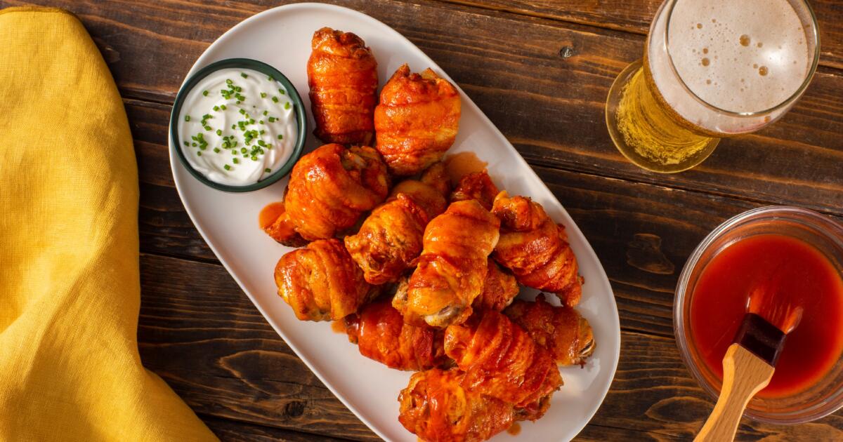 Spicy Bacon-Wrapped Wings - Louisiana Hot Sauce