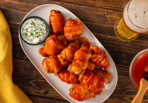 Spicy Bacon-Wrapped Wings