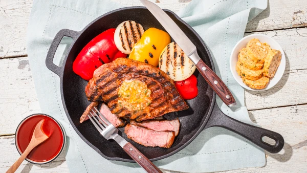 Grilled Steaks with Spicy Cowboy Butter