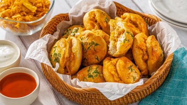 Buffalo-Style Chicken Stuffed Biscuits