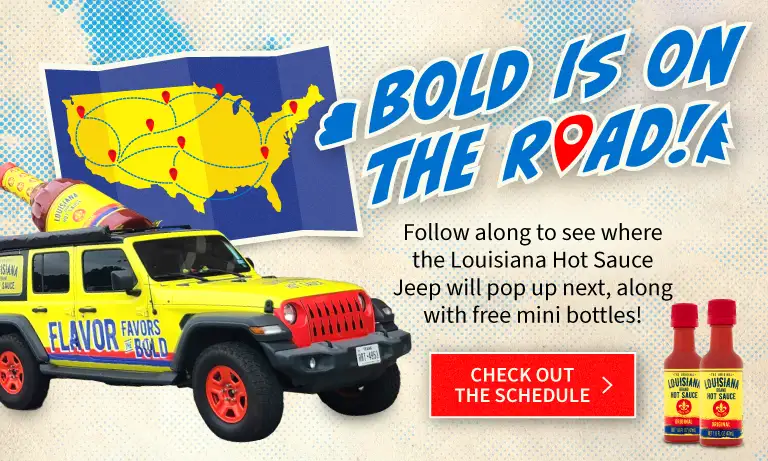 Louisiana Hot Sauce Jeep - Bold is on the Road