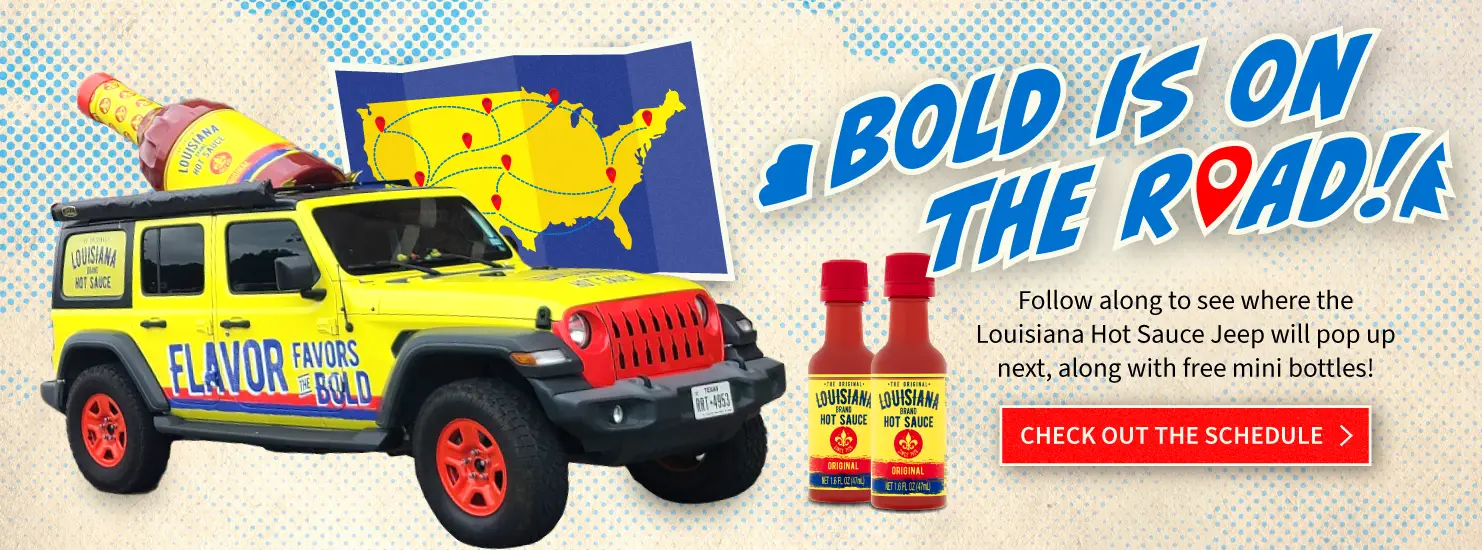 Louisiana Hot Sauce Jeep - Bold is on the Road