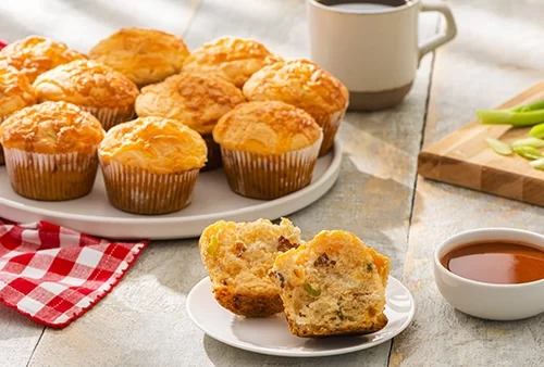 Savory Cheddar and Bacon Buttermilk Muffins recipe