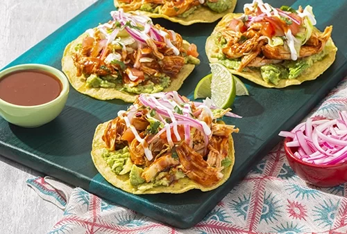 Smoked Chipotle Chicken Tostadas